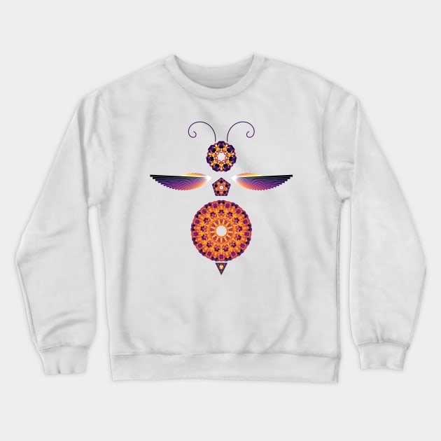 Mandala Honey Bee | Onyx Ruby Citrine Black Red Yellow White Crewneck Sweatshirt by aRtVerse